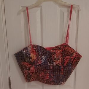 Colorful Beaded Bustier Top